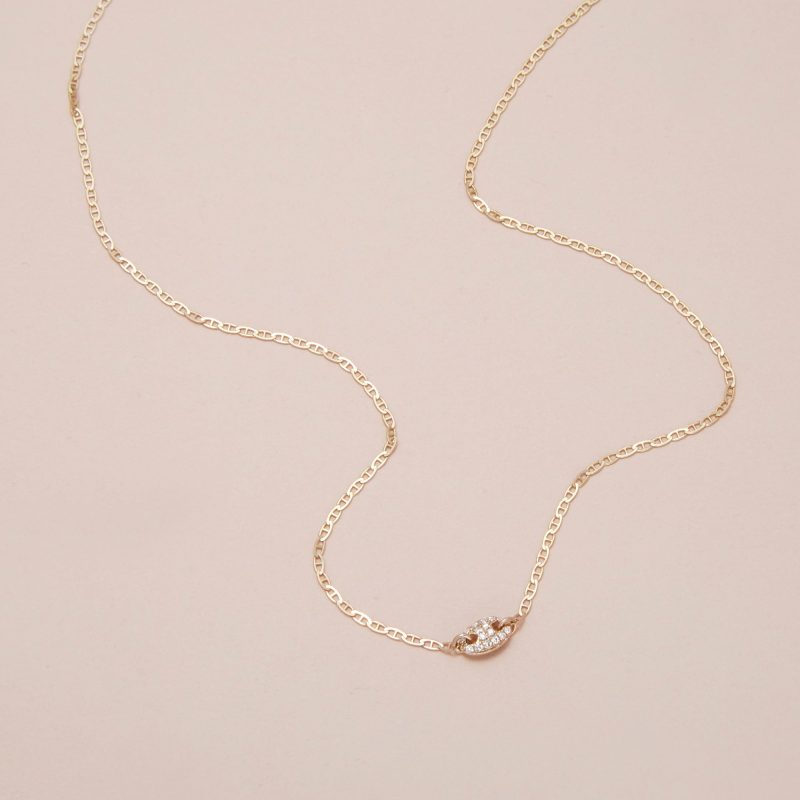 MINI PAVE PUFF LINK NECKLACE EDITORIAL