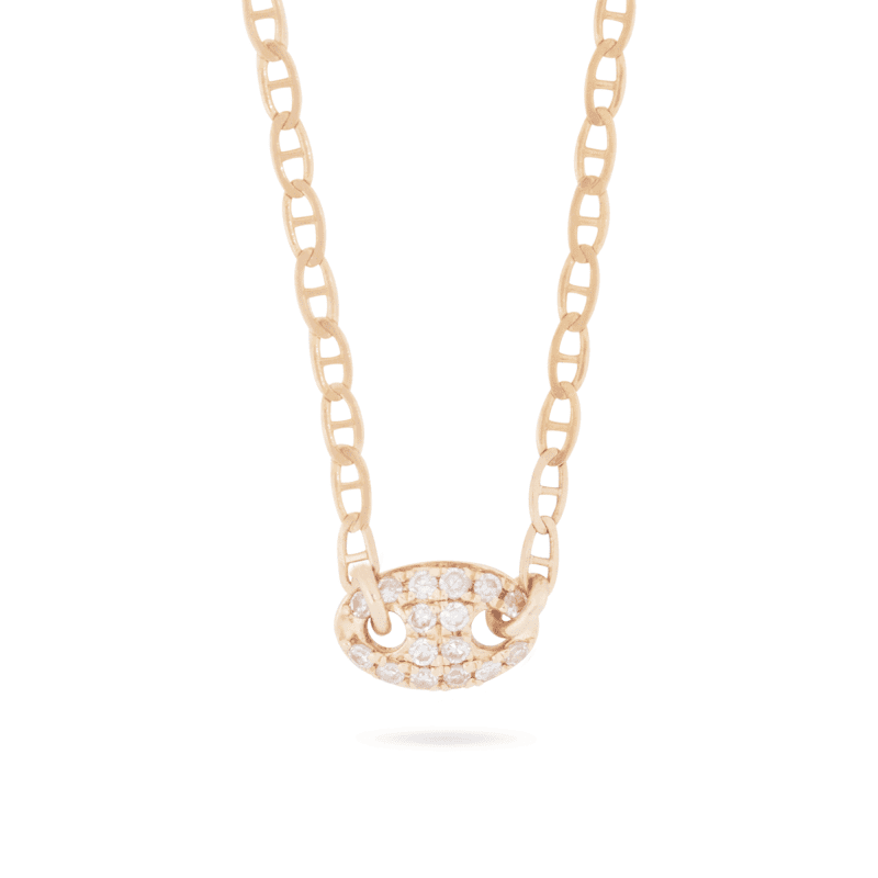 MINI PAVE PUFF LINK NECKLACE FRONT 2