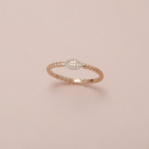 MINI PAVE PUFF LINK RING EDITORIAL