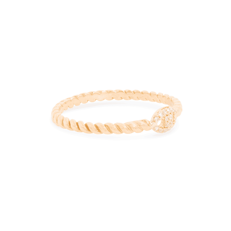 MINI PAVE PUFF LINK RING SIDE