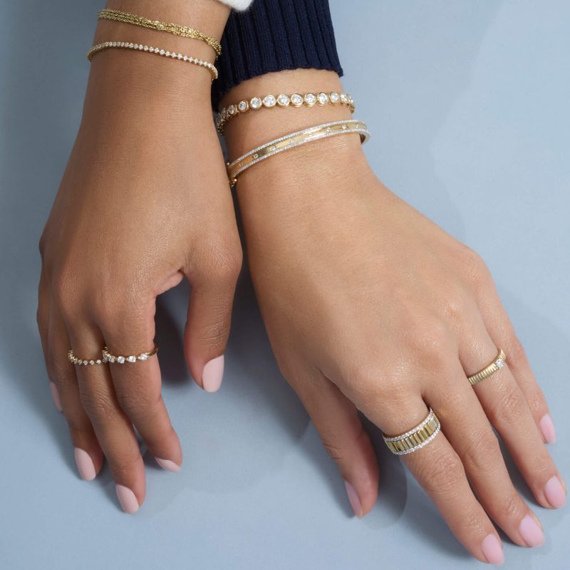 MODELS WEARING STONE AND STRAND RINGS AND BRACELETS