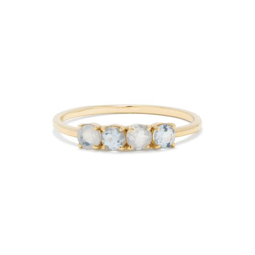 Stone and Strand 10K Yellow Gold Moonstone Aquamarine Mama Ring Front Image