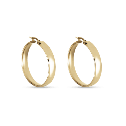 Stone and Strand 10K Yellow Gold Large Gold Glider Hoops Side Image