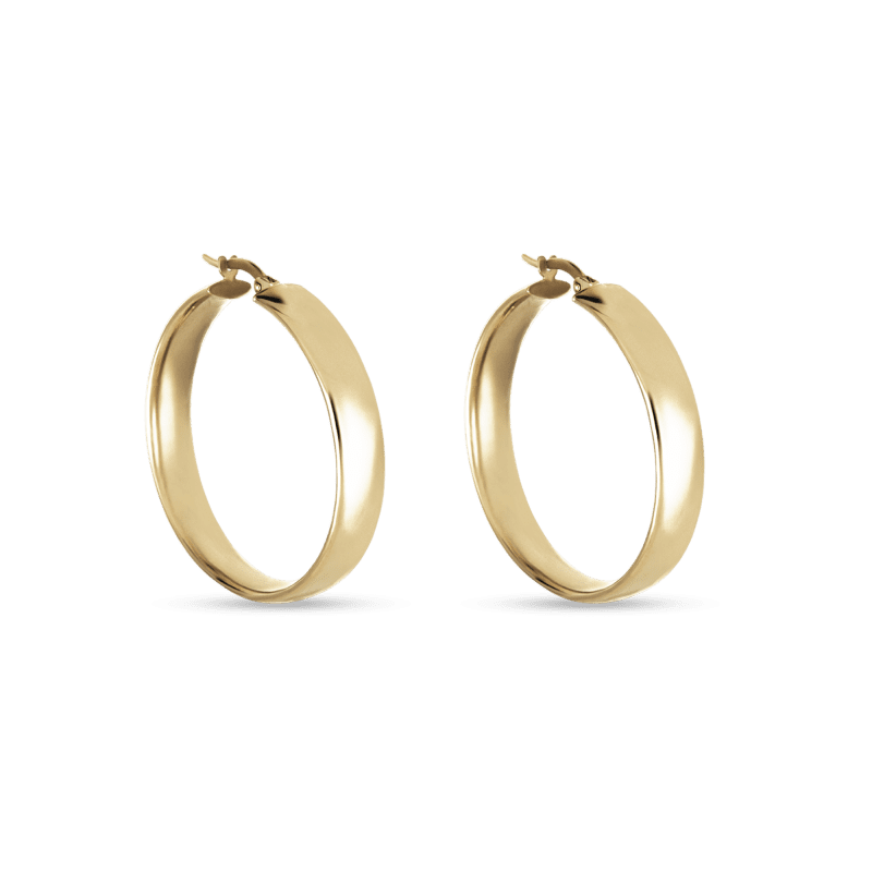 Stone and Strand 10K Yellow Gold Large Gold Glider Hoops Side Image