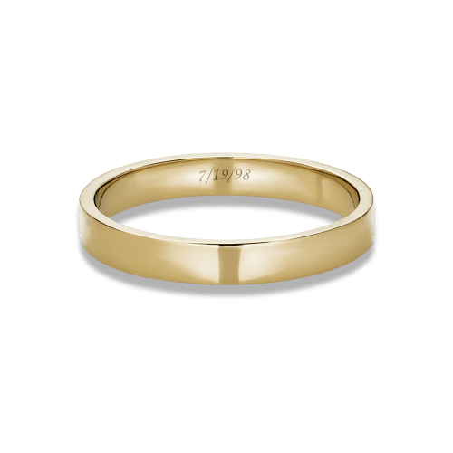 Stone and Strand 14K Yellow Gold Midnight Band 3mm Engraved Image