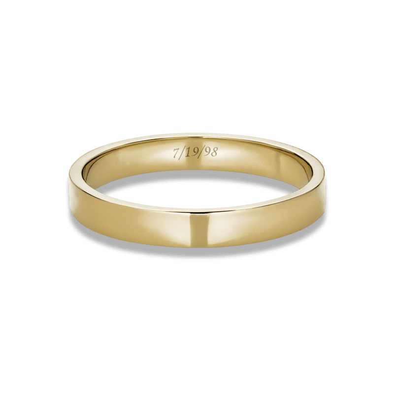 Stone and Strand 14K Yellow Gold Midnight Band 3mm Engraved Image