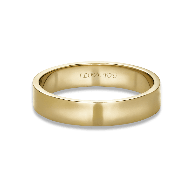 Stone and Strand 14K Yellow Gold Midnight Band 4mm Engraved Image