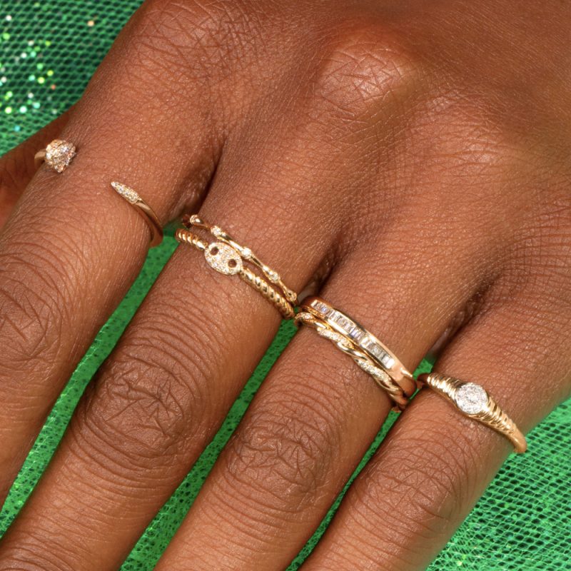 Mini Pave Puff Link Ring