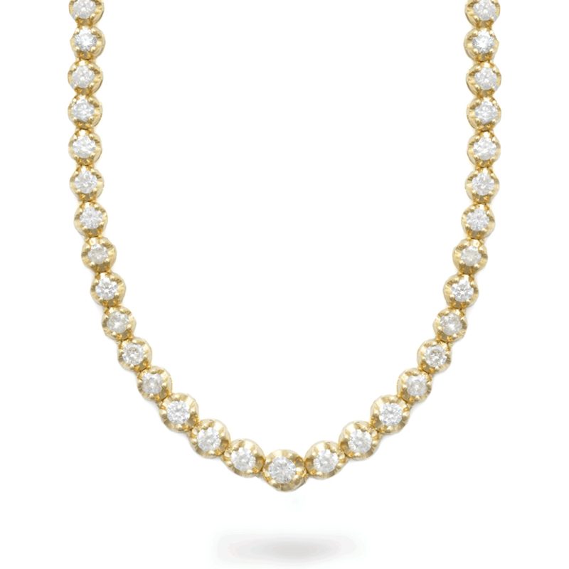 Stone and Strand 10K Yellow Gold Noble Diamond Tennis Necklace  Close Up Image