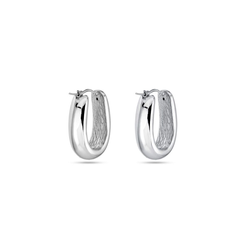 OBLONG SILVER HOOPS REAR