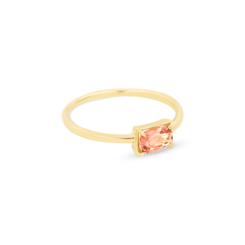 OCTAGON CUT PINK TOURMALINE RING SIDE