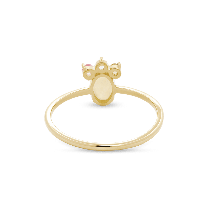 OVAL OPAL UNICORN CROWN RING REAR