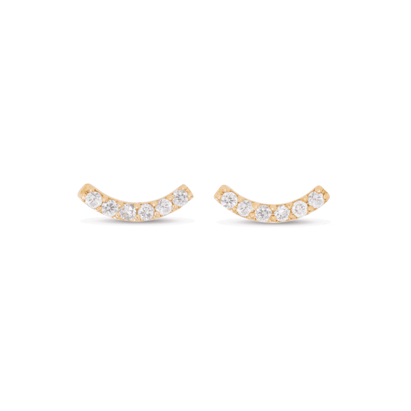 PAVE DIAMOND CURVE STUDS FRONT