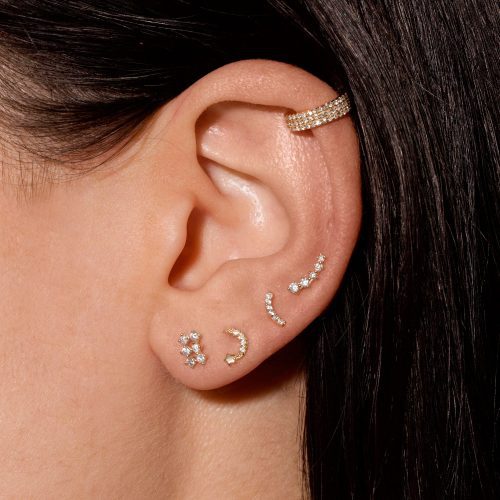 PAVE DIAMOND CURVE STUDS ON BODY