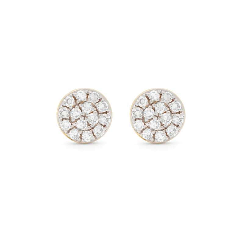 Pave Diamond Coin Studs