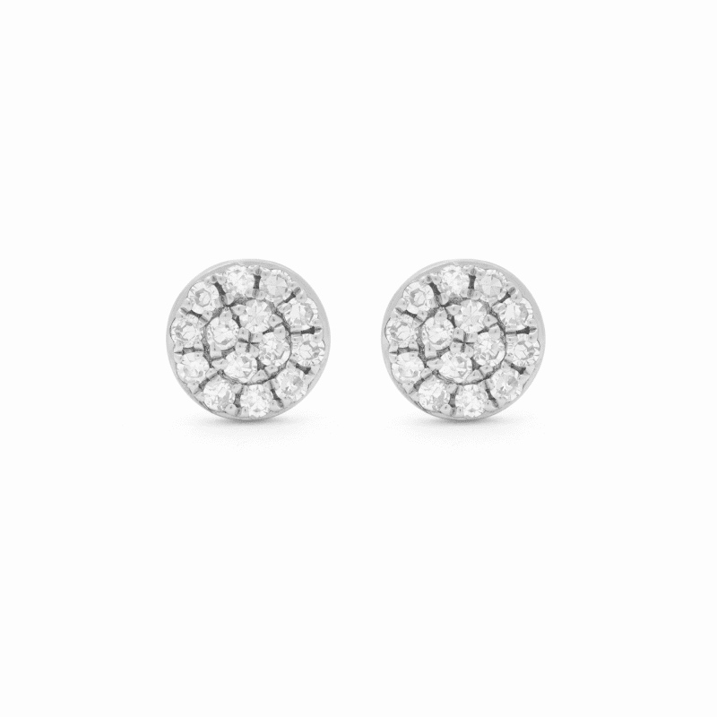 Pave Diamond Coin Studs