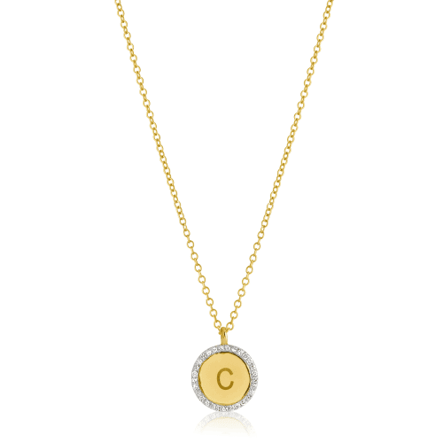 PAVE DIAMOND DISC NECKLACE FRONT 2