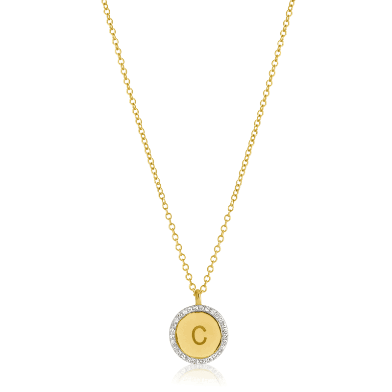 PAVE DIAMOND DISC NECKLACE FRONT 2