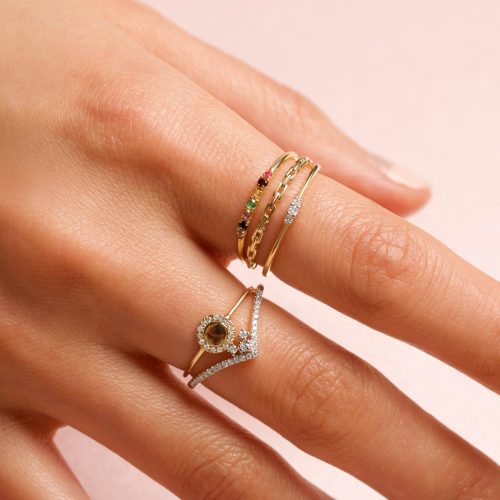 PAVE DIAMOND DISC RING FULL LOOK 1