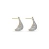 Stone and Strand 10K Yellow Gold Pave Diamond Droplet Studs Side Image