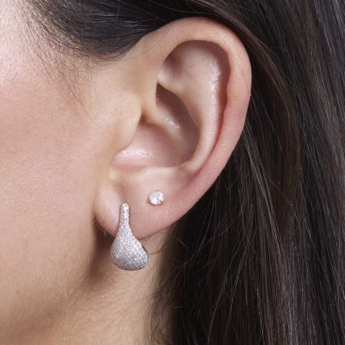 PAVE DIAMOND DROPLET STUDS