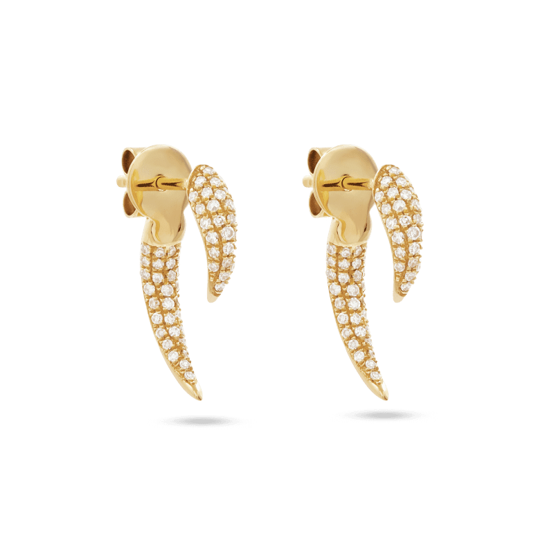 PAVE DIAMOND HOOK EARRINGS SIDE