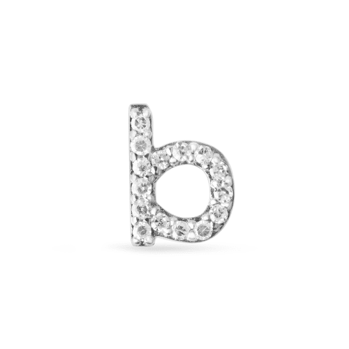 PAVE DIAMOND INITIAL ASYMMETRIC NECKLACE B