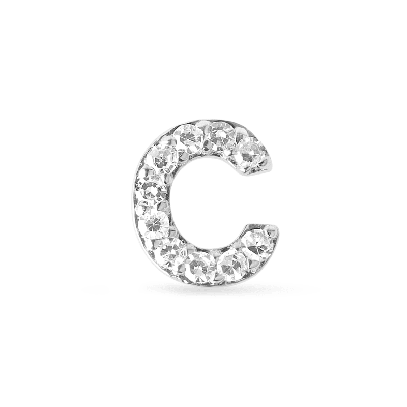 PAVE DIAMOND INITIAL ASYMMETRIC NECKLACE C