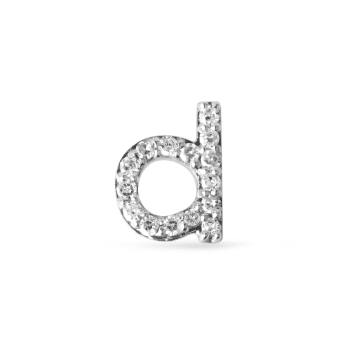 PAVE DIAMOND INITIAL ASYMMETRIC NECKLACE D