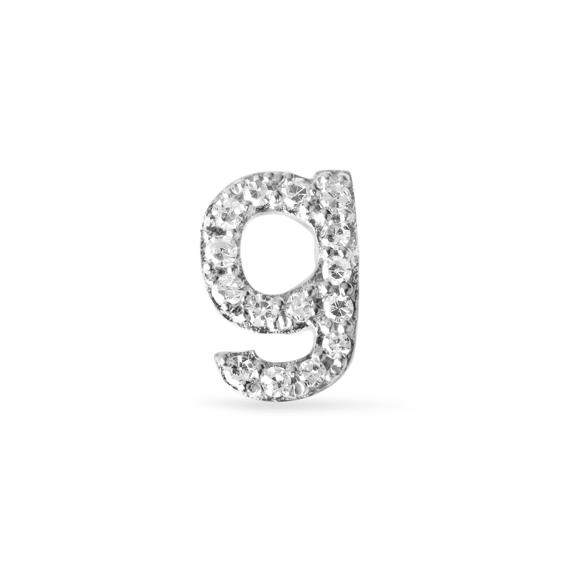 PAVE DIAMOND INITIAL ASYMMETRIC NECKLACE G