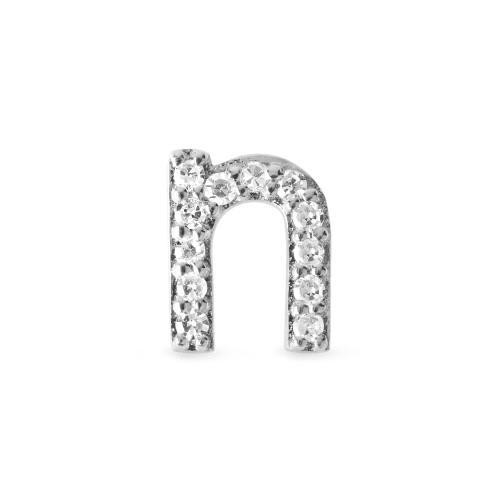 PAVE DIAMOND INITIAL ASYMMETRIC NECKLACE N