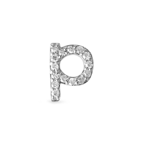 PAVE DIAMOND INITIAL ASYMMETRIC NECKLACE P