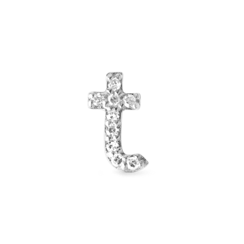 PAVE DIAMOND INITIAL ASYMMETRIC NECKLACE T