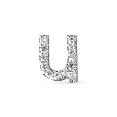 PAVE DIAMOND INITIAL ASYMMETRIC NECKLACE U