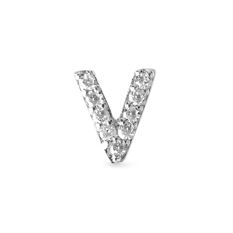 PAVE DIAMOND INITIAL ASYMMETRIC NECKLACE V