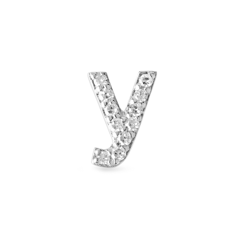 PAVE DIAMOND INITIAL ASYMMETRIC NECKLACE Y