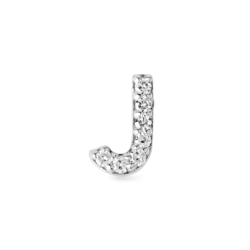 Stone and Strand 10K Yellow Gold Pave Diamond Initial Bracelet Front J Image