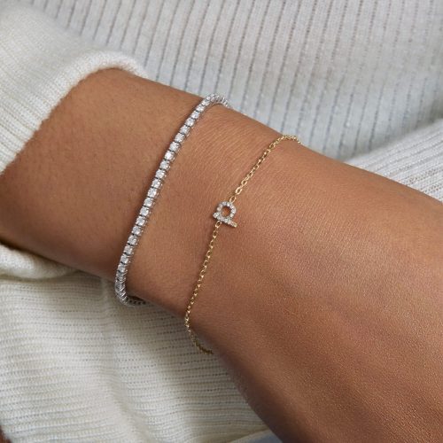 PAVE DIAMOND INITIAL BRACELET WEAR IT WITH