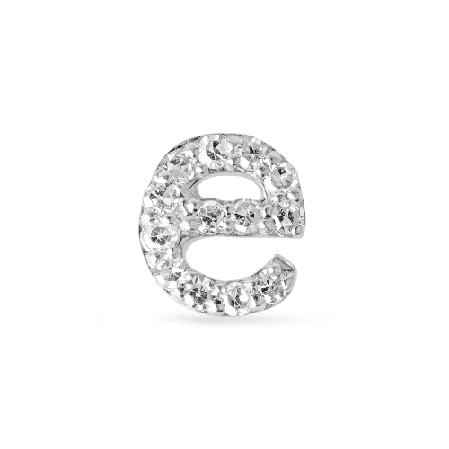 Stone and Strand 10K Yellow Gold Pave Diamond Initial Stud Front E Image