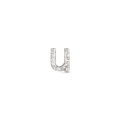 PAVE DIAMOND INITIAL STUD FRONT