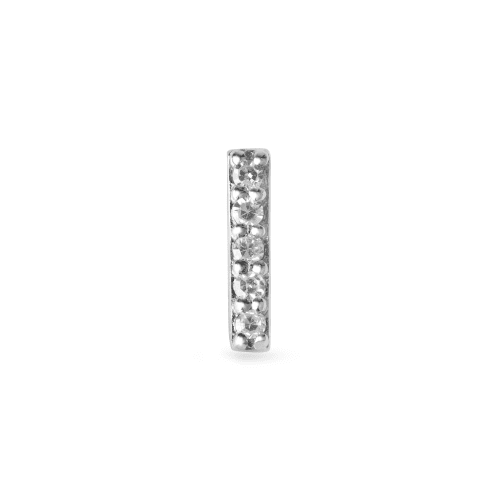 Stone and Strand 10K Yellow Gold Pave Diamond Initial Stud Front I Image