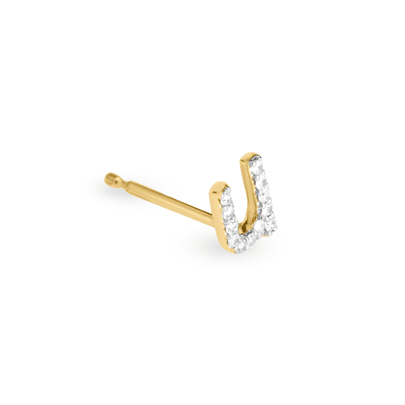 PAVE DIAMOND INITIAL STUD SIDE