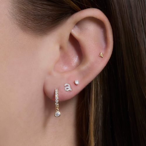 PAVE DIAMOND INITIAL STUD WEAR IT WITH