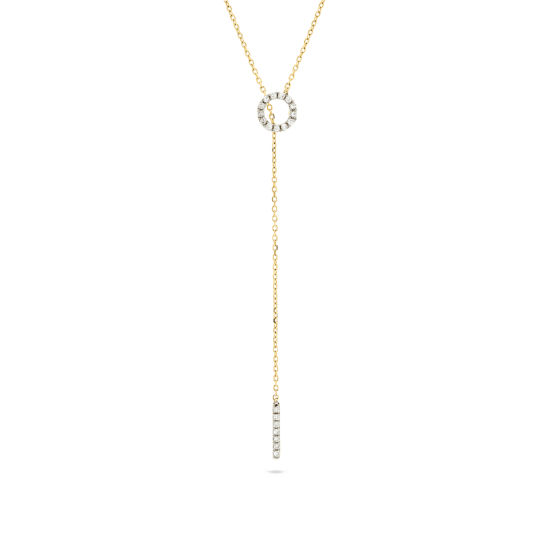 PAVE DIAMOND OPEN CIRCLE LARIAT NECKLACE FRONT 1