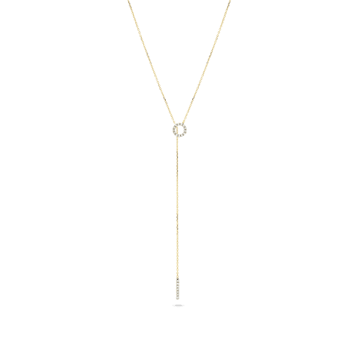 PAVE DIAMOND OPEN CIRCLE LARIAT NECKLACE FRONT 3