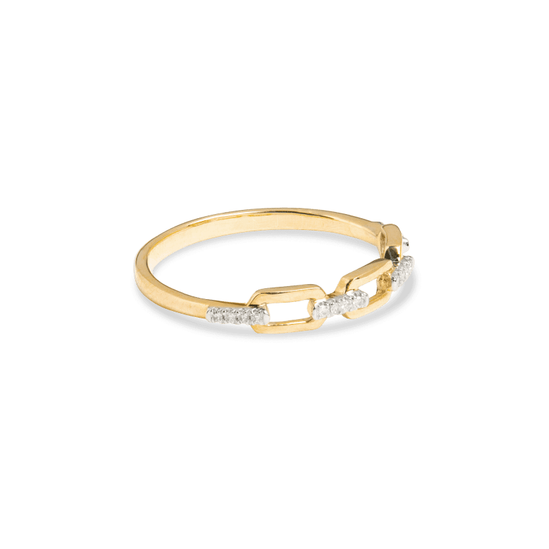 PAVE DIAMOND OPEN LINKED RING SIDE