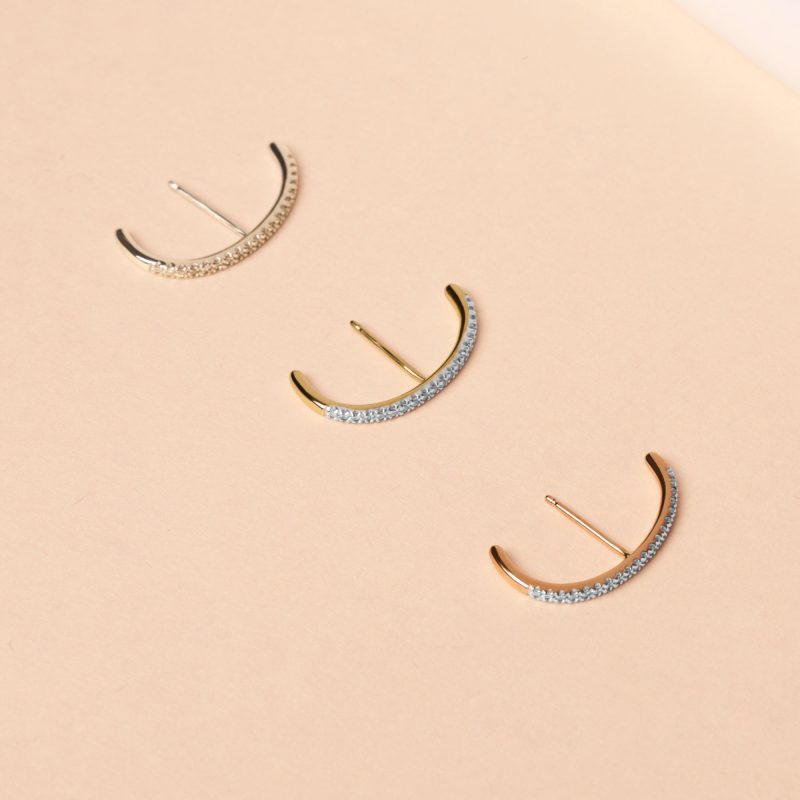 PAVE DIAMOND SUSPENDER EARRING EDITORIAL