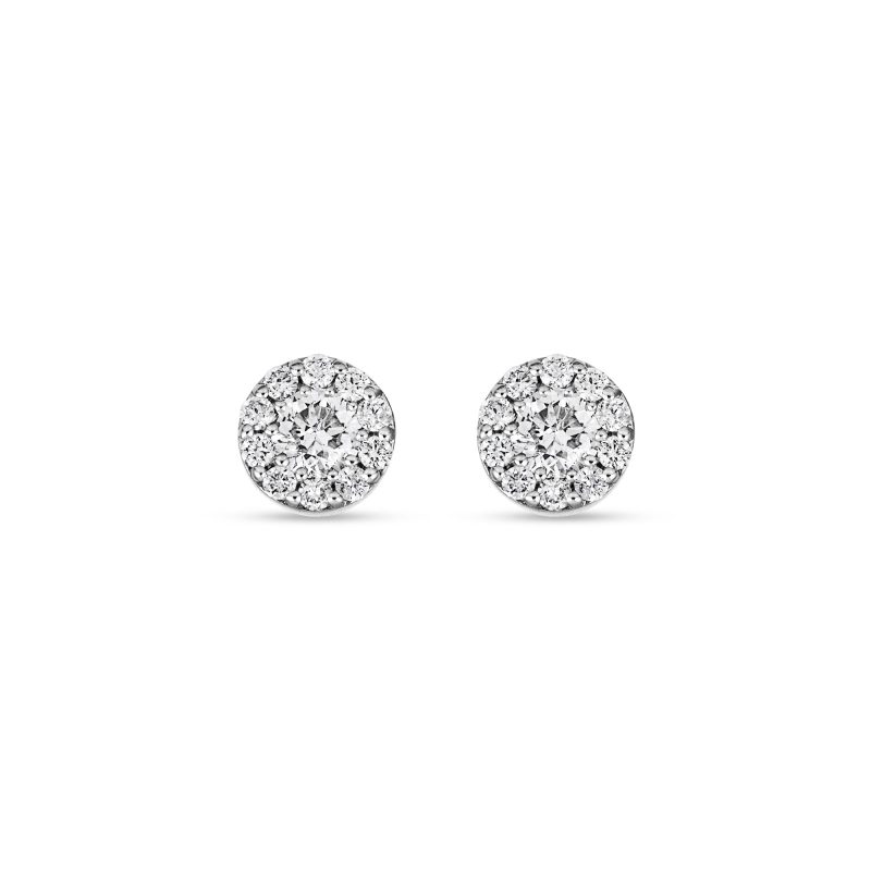 PAVE HALO CIRCLE STUDS FRONT