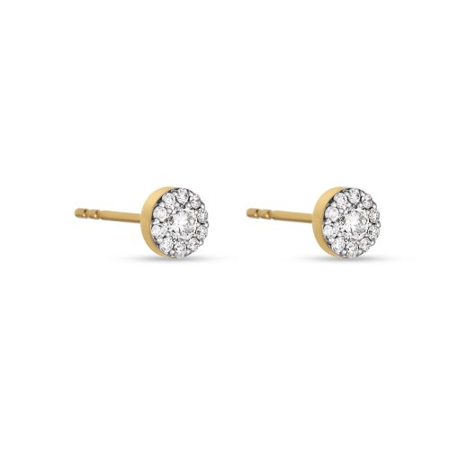 PAVE HALO CIRCLE STUDS SIDE