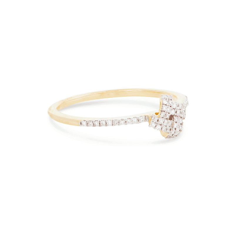 PAVE LOVE KNOT RING SIDE